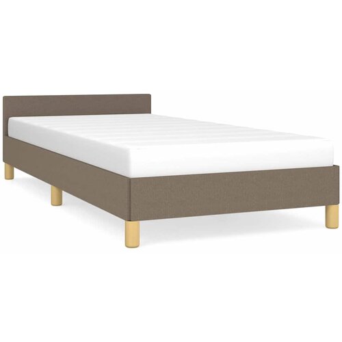 Maison Chic Posteljni okvir - Enojna postelja - Postelja za odrasle z vzglavjem brez vzmetnice taupe 90x200cm blago, (21694999) Cene