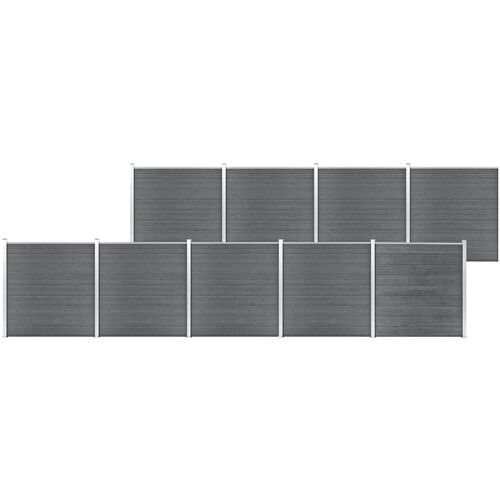 vidaXL Vrtna ograja WPC 1564x186 cm siva Cene