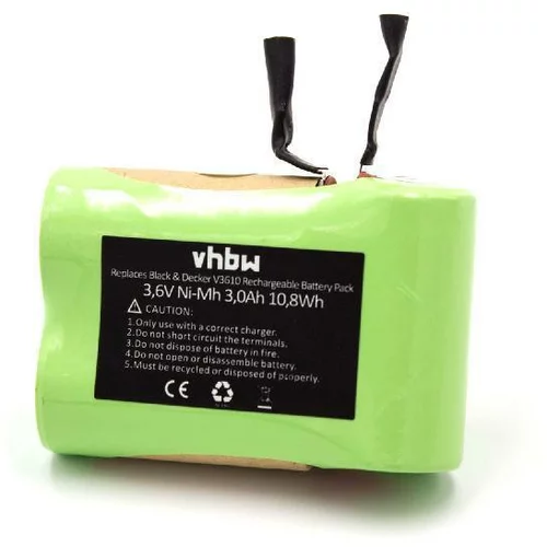 VHBW baterija za black &amp; decker V3610, 3000 mah