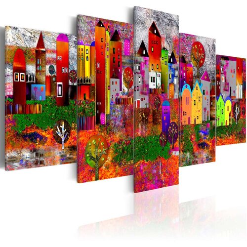  Slika - Colourful Small Town 100x50 Slike