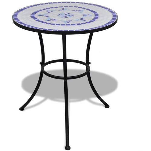 The Living Store bistro miza modra in bela 60 cm mozaik - miza, (21428861) Cene