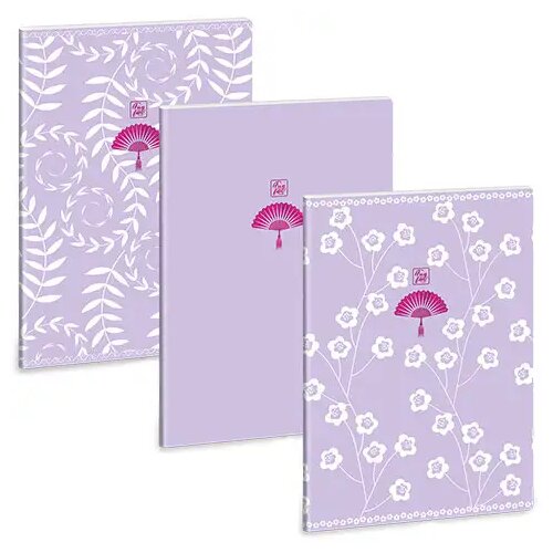 Ars Una Črtasti zvezek A/4 : Soft Touch Purple Spring z dodatnimi sponkami Slike