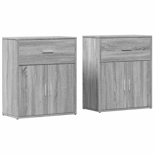  Komoda 2 kom siva boja hrasta 60x31x70cm od konstruiranog drva Slike
