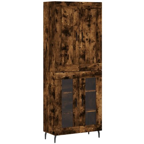 Maison Chic Visoka Komoda - Predalnik dimljen hrast 69,5x34x180 cm inženirski les, (21722059) Slike
