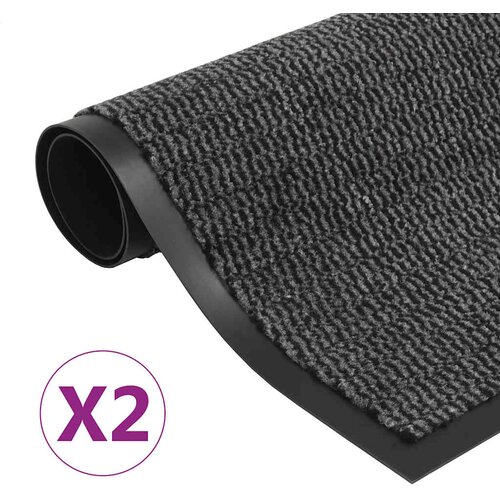  Otirači za pra&scaron;inu 2 kom pravokutni čupavi 80 x 120 cm antracit Cijene