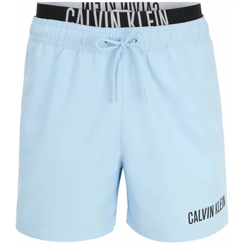 Calvin Klein Swimwear Kratke kopalne hlače svetlo modra / črna / bela