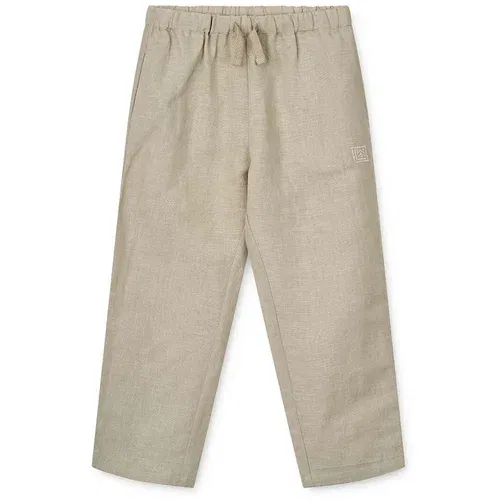 Liewood Dječje hlače s dodatkom lana Orlando Linen Pants boja: bež, bez uzorka