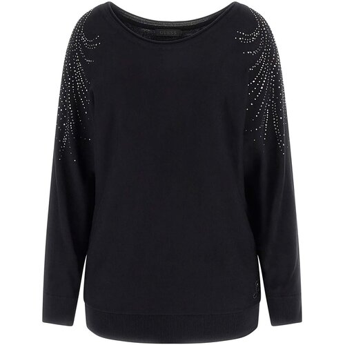 Guess Puloverji Bat Sleeve Loretta Logo Swtr Črna Cene