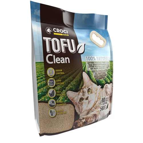 Croci Tofu Clean mačji pesek - Varčno pakiranje: 2 x 10 l (pribl. 9 kg)