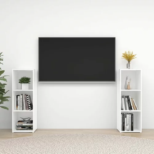 vidaXL TV omarice 2 kosa bele 107x35x37 cm iverna plošča