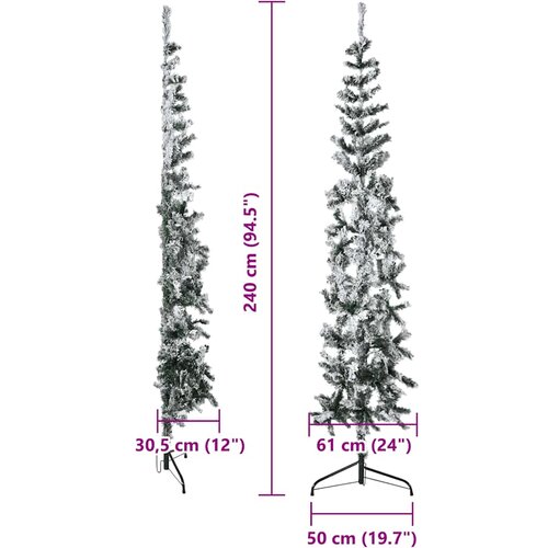  Tanka umjetna polovica božićnog drvca sa snijegom 240 cm Slike