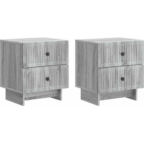  Noćni ormar s ladicama 2 pcs Siva sonoma 43 x 34,5 x 47,5 cm Cijene
