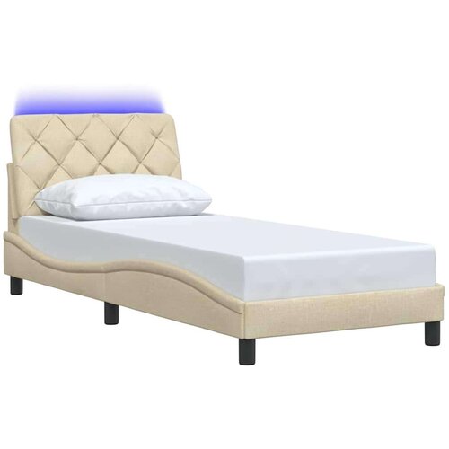  Okvir kreveta s LED-om bez krem madraca 80x200 cm Tkanina Slike