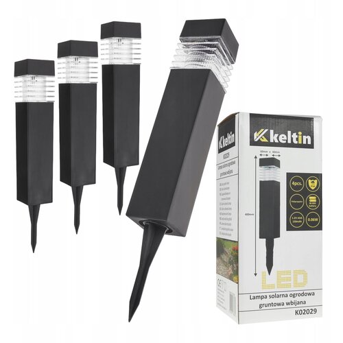  4x solarna podna crna LED vrtna svjetiljka 40cm Cijene