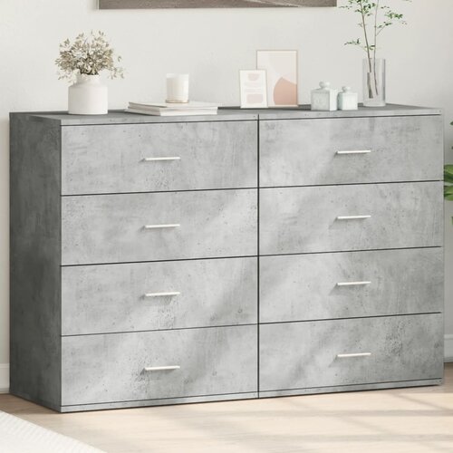  The Living Store Komoda 2 kosa betonsko siva 60x39x80 cm inženirski les - Komoda, (21440866) Slike