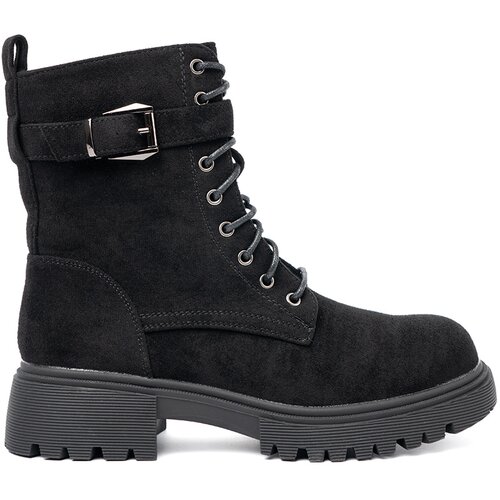 Shelvt Black workers with buckle and lacing Slike