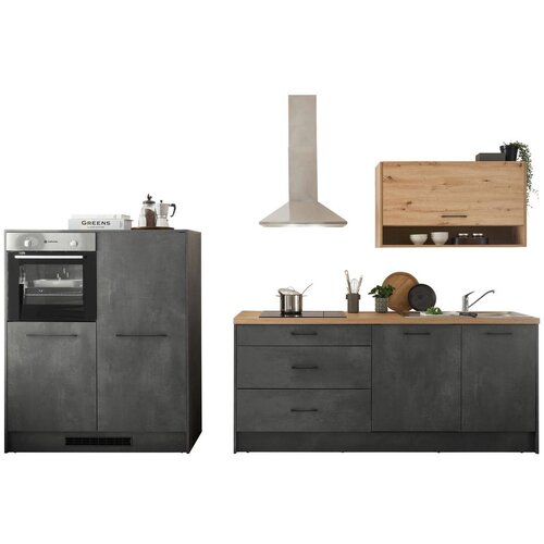 MID.YOU Kuhinjski Blok Brez Aparatov Toronto, Antracit, 203 + 123cm Slike