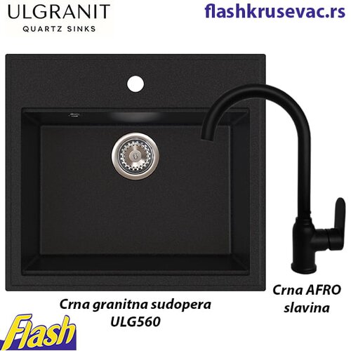  Granitna sudopera Ulgranit ULG560 (CRNA) + slavina - SET Slavina Marbomil Slike