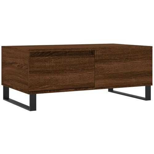 Maison Chic Klubska mizica - kavna mizica - Nizka mizica rjav hrast 90x50x36,5 cm inženirski les, (21754356) Slike