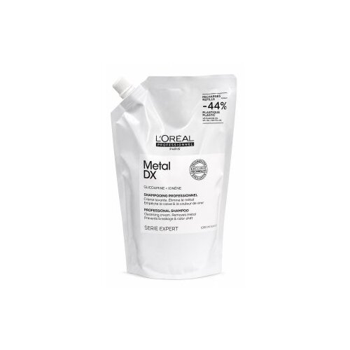 L&amp;acute;Or&amp;eacute;al Paris S&amp;eacute;rie Expert Metal DX Professional Shampoo učvr&amp;scaron;ćujući &amp;scaron;ampon pre farben&amp;eacute;, chemicky o&amp;scaron;etren&amp;eacute; a zosvetlen&amp;eacute; vlasy Refill 1000 ml Slike