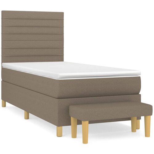 vidaXL Box spring postelja z vzmetnico taupe 80x200 cm blago, (20893302) Cene