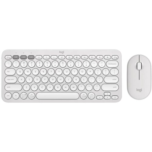 Logitech Pebble2 wireless combo us tastatura + miš bela Slike