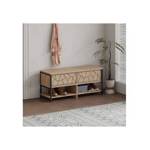Hanah home cipelarnik inola shoe bench sapphire oak Cene
