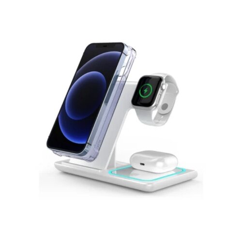 Konfulon wireless bežični punjač Q09 15W 3U1 beli Cene