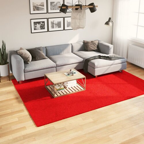 VidaXL Preproga OVIEDO s kratkimi vlakni rdeča 200x280 cm Slike