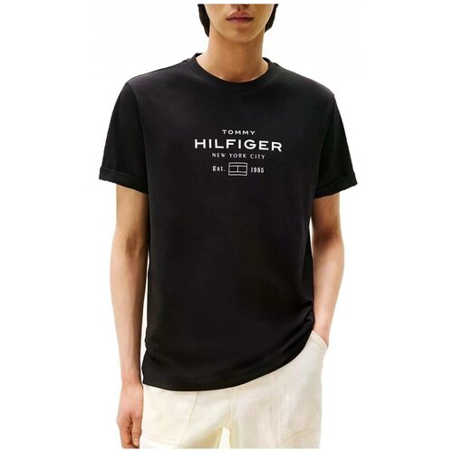 Tommy Hilfiger Majice s kratkimi rokavi HILFIGER STACK GRAPHIC T Črna Slike