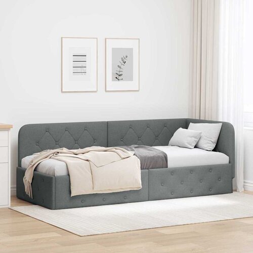  Kutni okvir kreveta Tamno siva 80 x 200 cm tkanina Cijene