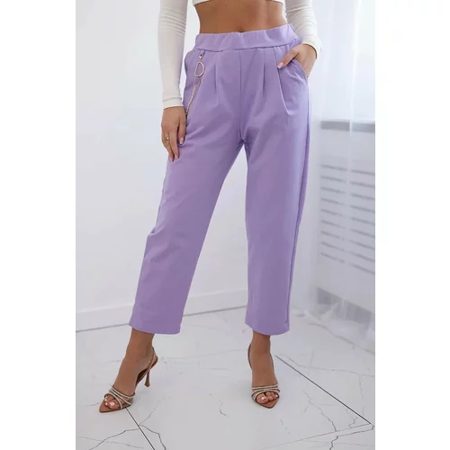 Kesi New punto trousers with a light purple chain