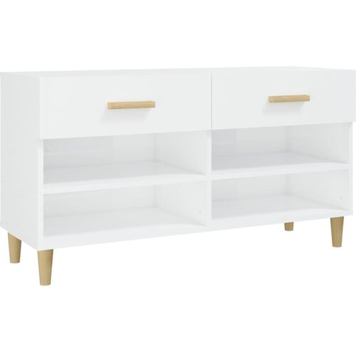  za cipele sjajni bijeli 102x35x55 cm konstruirano drvo Slike