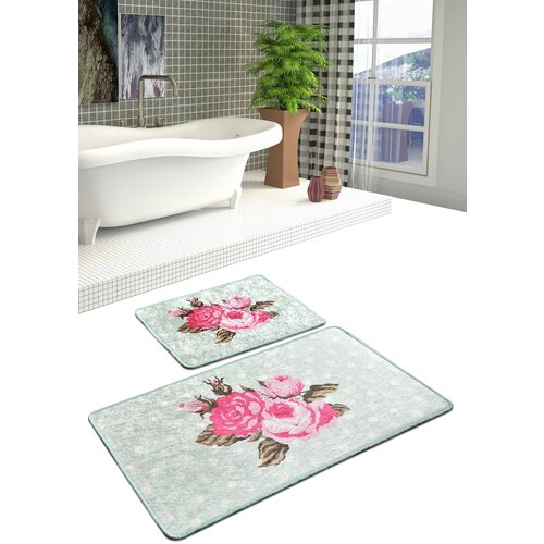  Monet - mint multicolor bathmat set (2 pieces) Cene