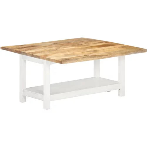  Produživi stolić za kavu bijeli 90 x (45-90) x 45 cm drvo manga