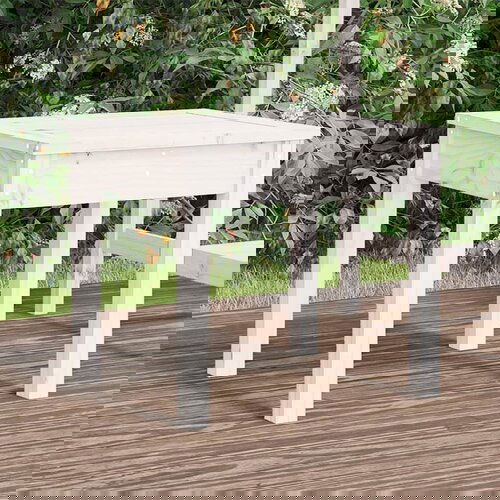 VidaXL Vrtna klupa bijela 50x44x45 cm od masivne borovine Slike