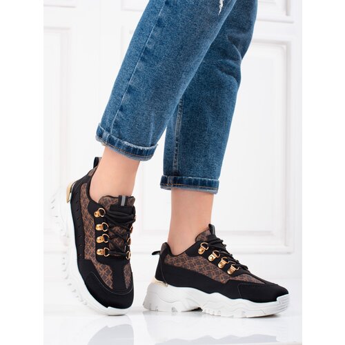 SHELOVET women's sneakers black with pattern Cene