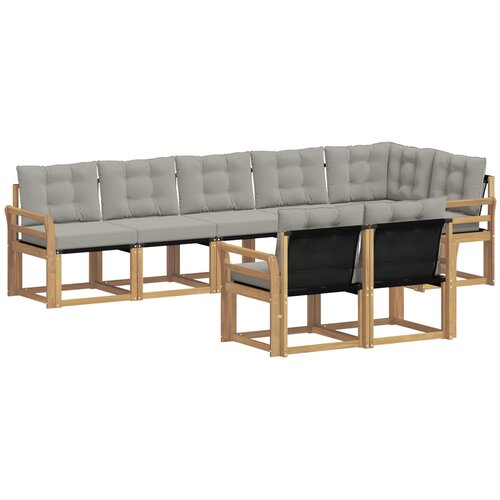 vidaXL Zunanja garnitura za sedenje 8 pcs Bela in svetlo siva, (5000281240) Cene