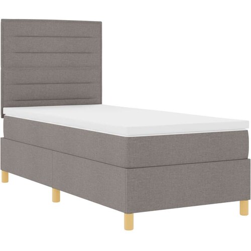  Krevet s kutijom za opruge s madracem taupe 80x200 cm tkanina Slike