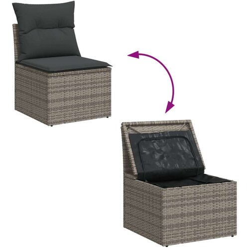 VidaXL 6-dijelni set vrtnih sofa od poliratana s jastucima sivi Slike