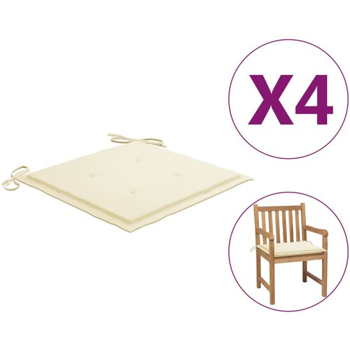 vidaXL Blazine za vrtne stole 4 kosi krem 50x50x3 cm blago Cene