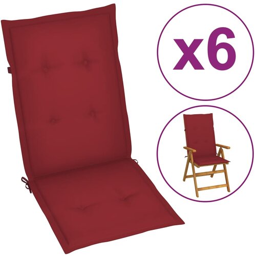 vidaXL Blazine za vrtne stole 6 kosov vinsko rdeče 120x50x3 cm Cene