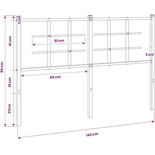  Metalno zamjensko uzglavlje bijelo 135 cm Slike