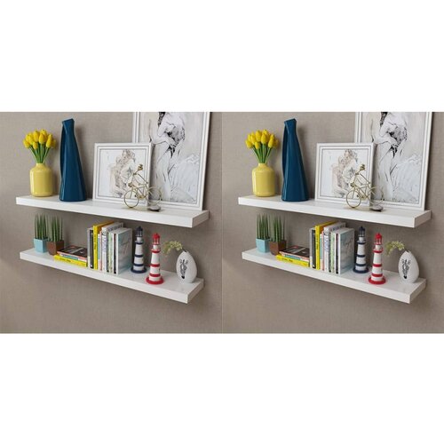 VidaXL Stenske police 4 kosi 100 cm bele barve, (20915466) Slike