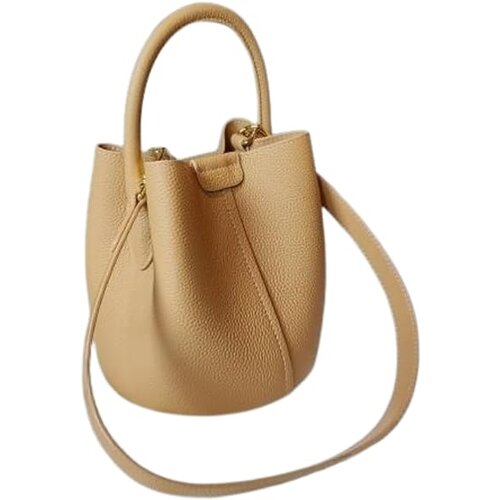 Dardanar Ženska torba za čez ramo iz telečjega usnja Round Bucket Tote, (21156560) Cene