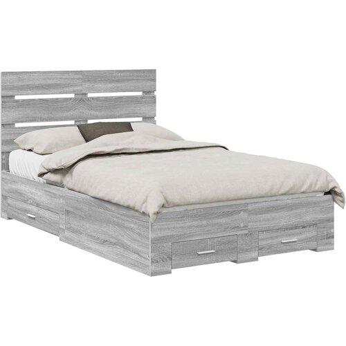 vidaXL konstrukcija postelje siva sonoma 120 x 200 cm konstruiran les, (5000113605) Cene