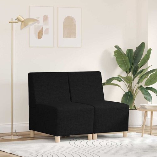 vidaXL Modularna sofa enota brez naslonov 2 pcs Črna 55 x 74 x 82 cm Cene