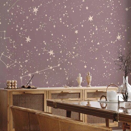  Foto tapeta - Night Sky - Artistic Constellations and Stars in Pastel Shades 350x256 Premium Slike