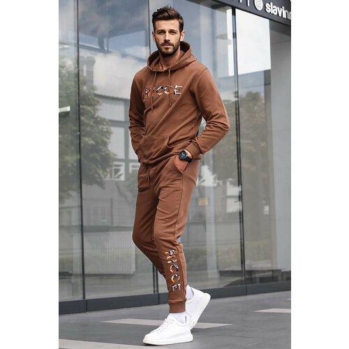 Madmext Sports Sweatsuit Set - Brown - Regular fit Slike