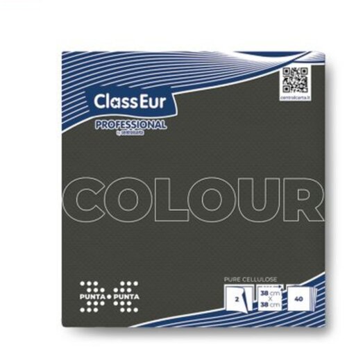 CLASS EUR Salvete 38&times;38, 2-sl, 40kom x 30pak (1200 salveta), Crna Cene